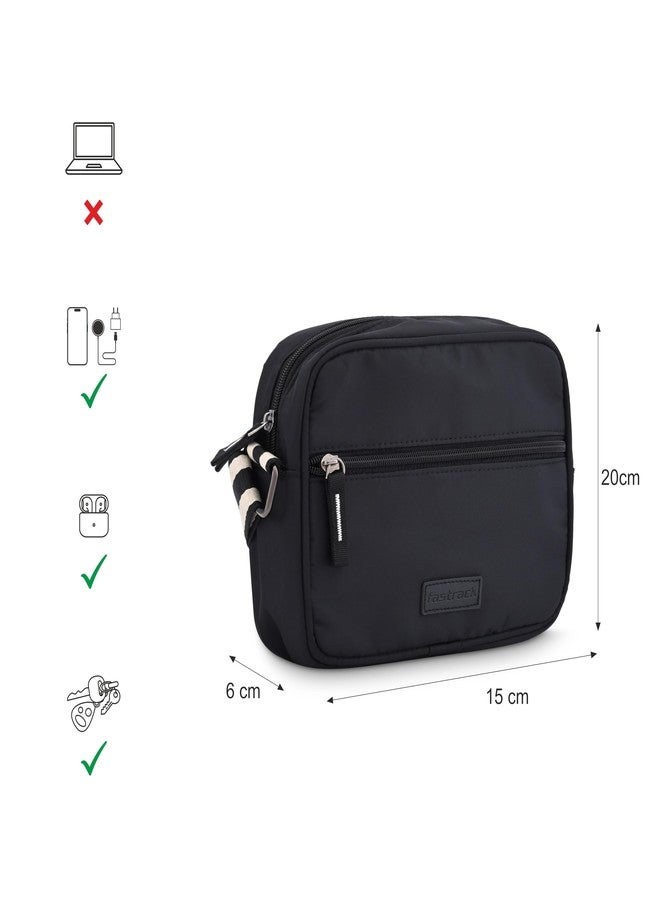 Fastrack Casual Sling Bag for Women, Girls and Ladies | Comes with Adjustable Sling Straps and Zipper Closure Black - Image 4